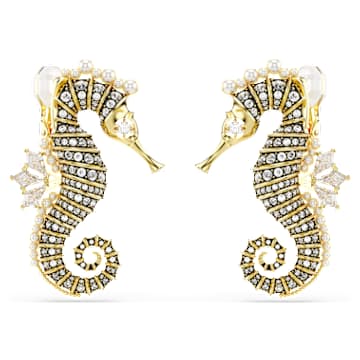 Traveller Orecchini A Clip Con Cristalli: Placcati Oro 22K O Platinato, Comodi E Senza Foro, 15x10 Mm