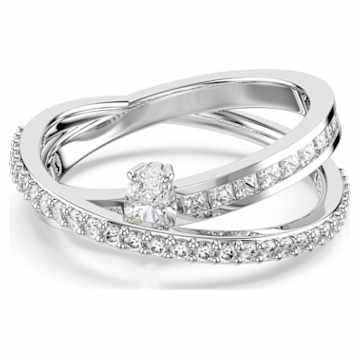 Constella ring, Set (2), Round cut, White, Rhodium plated