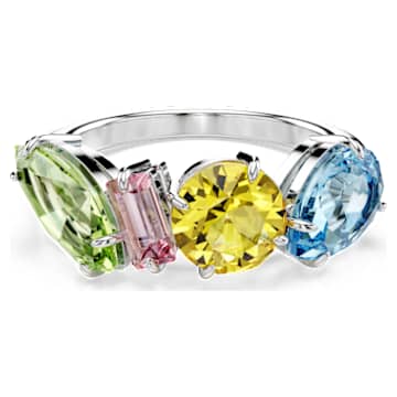 スワロフスキー SWAROVSKI Gema Ring 58(16～18号) Gema リング, ミックスカット, マルチカラー, ロジウム・プレー
