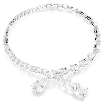 ネックレス・ペンダント SWAROVSKI Matrix Rhodium Necklace 5688751 Matrix pendant, Crystal pearl, Round cut, White, Rhodium
