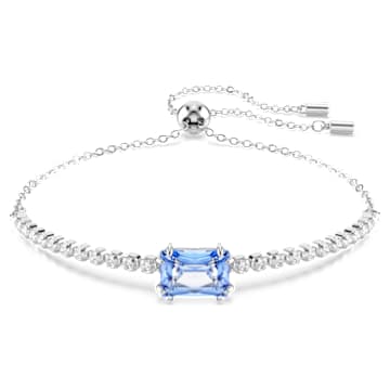 Matrix bracelet, Mixed cuts, Blue, Rhodium plated | Swarovski