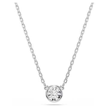 Stilla pendant, Pear cut, White, Rhodium plated | Swarovski