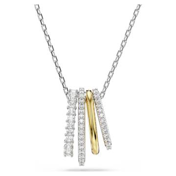 Hyperbola pendant, Mixed cuts, White, Rose gold-tone plated