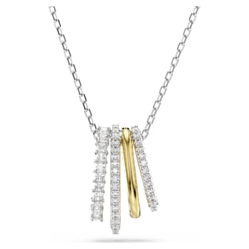 Pendentif Hyperbola, Tailles variées, Blanc, Finition mix de métal