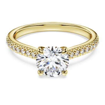Bague solitaire Eternity, Diamants de synthèse 1,2 ct tw, Forme ronde, Or  jaune 18 carats