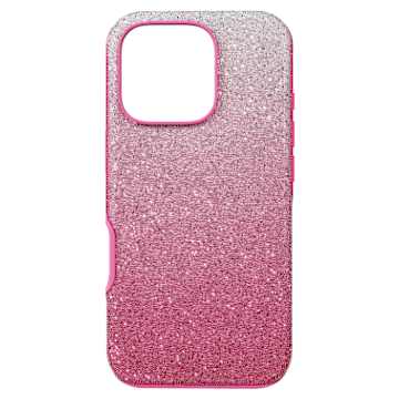 High smartphone case, Crystal print motif, iPhone® 16, Pink