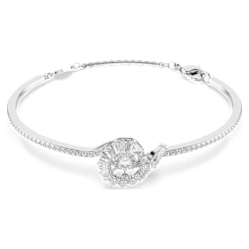 Snake bracelet, Mixed cuts, Year of the Snake, White, Rhodium