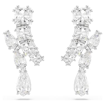 Pendants d'oreilles Matrix, Tailles variées, Blanches, Métal rhodié