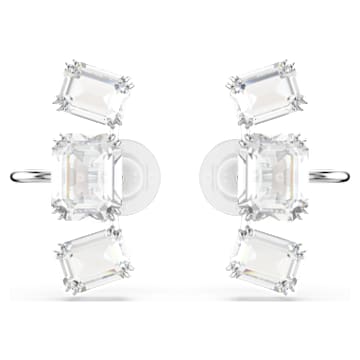 Orecchini su clip - scuro orecchino placcato grigio con cristalli - Willow GM di Bello London
