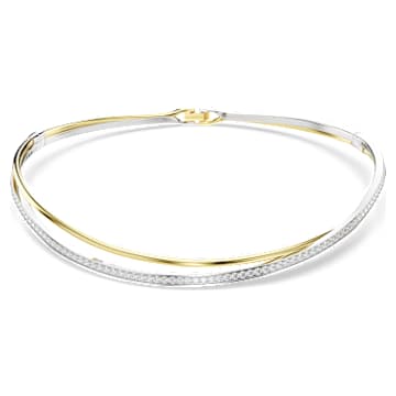 Ras-de-cou Hyperbola, Taille ronde, Blanc, Finition mix de métal par SWAROVSKI