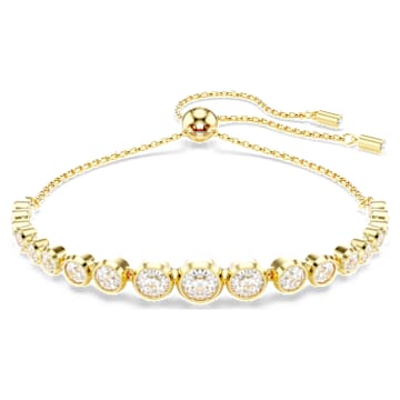 Imber Tennis bracelet, Mixed round cuts, White, Gold-tone plated | Swarovski Imber Tennis bracelet, Mixed round cuts, White, Gold-tone plated | Swarovski