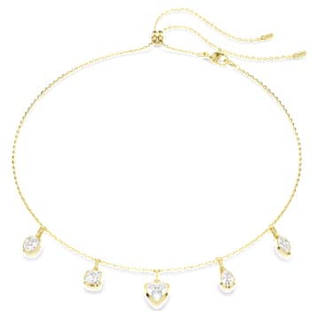 Imber ネックレス, ミックスカット, ホワイト, ゴールドトーン・プレーティング