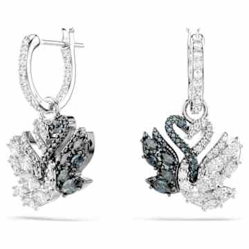 Swan ペンダント, スワン, ブラック, ミックスメタル仕上げ | Swarovski
