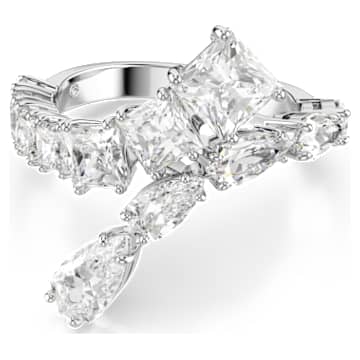 【SWAROVSKI】 Matrix Rhodium Crystal Pearl Ring Matrix cocktail ring, Crystal pearl, Round cut, White