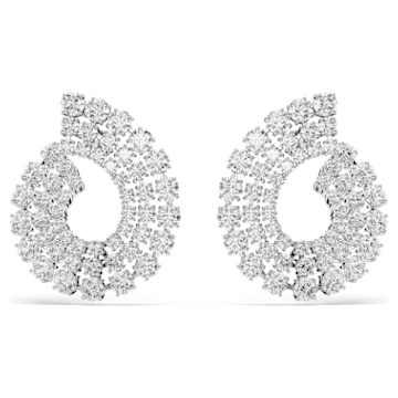 Diapason ドロップピアス, ミックスカット, ホワイト, ロジウム