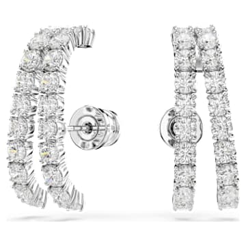 Manchettes d’oreilles Matrix, Taille ronde, Blanches, Métal rhodié