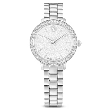 Matrix 3-link watch, Swiss Made, Metal bracelet, Silver Tone, Stainless steel by SWAROVSKI