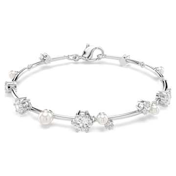 Snake bracelet, Mixed cuts, Year of the Snake, White, Rhodium