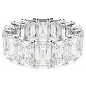 Bague Matrix Vittore, Taille baguette, Blanche, Métal rhodié par SWAROVSKI