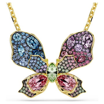 IXDEAXLY Butterfly Jewelry Set For Women – Colorful Pendant Necklace & Earrings, Hypoallergenic Alloy Gift