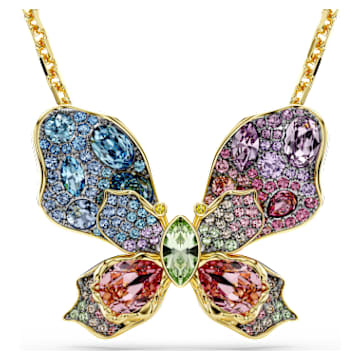 Idyllia pendant and brooch, Mixed cuts, Pavé, Butterfly