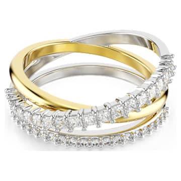 Hyperbola ring, Mixed cuts, White, Mixed metal finish Hyperbola ring, Mixed cuts, White, Mixed metal finish