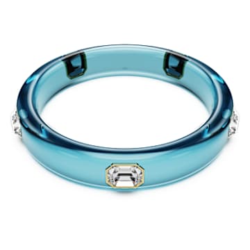 Dulcis bangle, Octagon cut, Blue, Gold-tone plated by SWAROVSKI