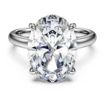 Eternity solitaire ring, Lab-grown diamonds ct tw, Oval shape