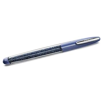 Crystalline rollerball pen, Black, Chrome plated | Swarovski