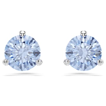 【美品】SWAROVSKILucent スタッドピアス ブルー solitaire-スタッドピアス--