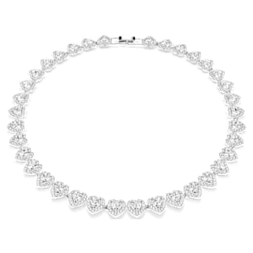Ariana Grande x Swarovski Halskette, Verschiedene Schliffe, Herz, Weiß, Rhodiniert