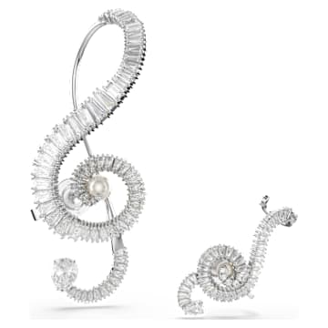 Ariana Grande x Swarovski 夾式耳環, 不對稱設計，水晶珍珠