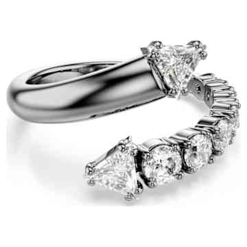 Dextera ring, White, Rhodium plated | Swarovski