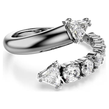 Sublima オープンリング55 Sublima open ring, Mixed cuts, White, Ruthenium plated | Swarovski