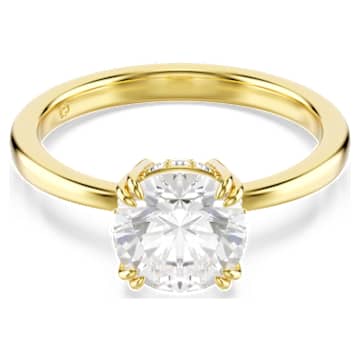 ★ピュアな煌めき【SWAROVSKI】Stilla リング セット Stilla リング, セット(2)、ラウンドカット, ホワイト, ロジウム