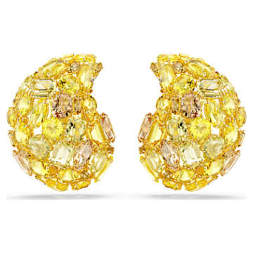 クリスタルが輝くイエローピアス（メンズ＆レディース