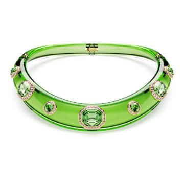 Dulcis choker, Mixed cuts, Green, Gold-tone plated by SWAROVSKI