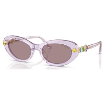 Sunglasses, Cat-eye shape, SK7003, Green | Swarovski