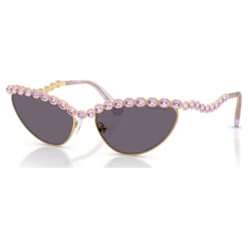 Sunglasses, Cat-eye shape, Chain, Gray | Swarovski