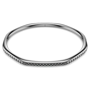 Dextera bangle, Octagon shape, Round cut, White, Ruthenium plated