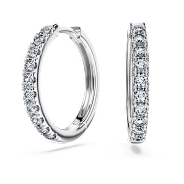 Orecchini a cerchio d'argento 925 - disegno semplice, liscio, 30 mm | Gioielli Eshop IT