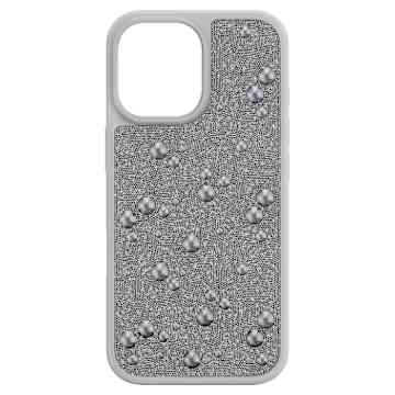 High smartphone case, Flat Back crystals, iPhone® 17 Pro, Silver tone