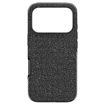 Pinko Custodia per smartphone in pelle con strass all over - Oro