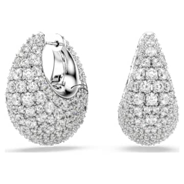 SWAROVSKI Sublima クリップイヤリング/正規品 5699564 Sublima clip earrings, Round cut, Medium, White, Rhodium
