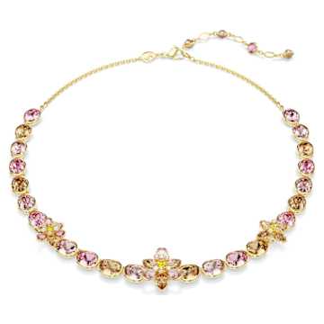 Imber necklace, Mixed cuts, Multicolored, Gold-tone plated | Swarovski