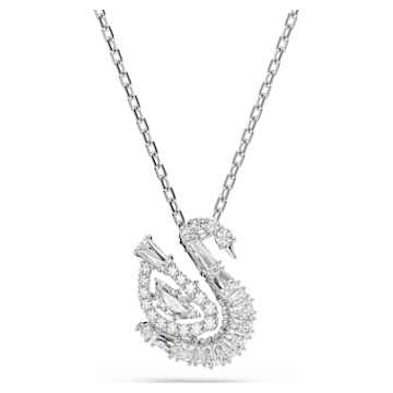 Swan ペンダント, スワン, ブラック, ミックスメタル仕上げ