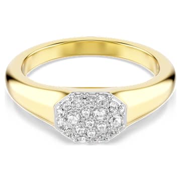 Dextera ring, Mixed cuts, White, 18K gold finish | Swarovski
