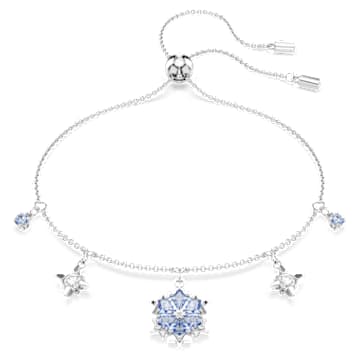 Magic 手鏈, 雪花, 藍色, 鍍白金色| Swarovski
