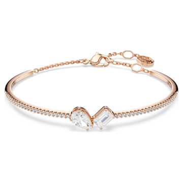 美品Swarovski Unaバングルクローバー,ホワイト,ローズゴールドトーン Una バングル, クローバー, ホワイト, ローズゴールドトーン
