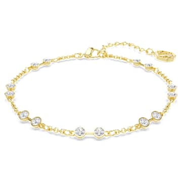 Swarovski Remix Collection Strand, Rundschliff, Weiß, Goldlegierungsschicht von SWAROVSKI